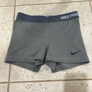 Gray Nike spandex shorts